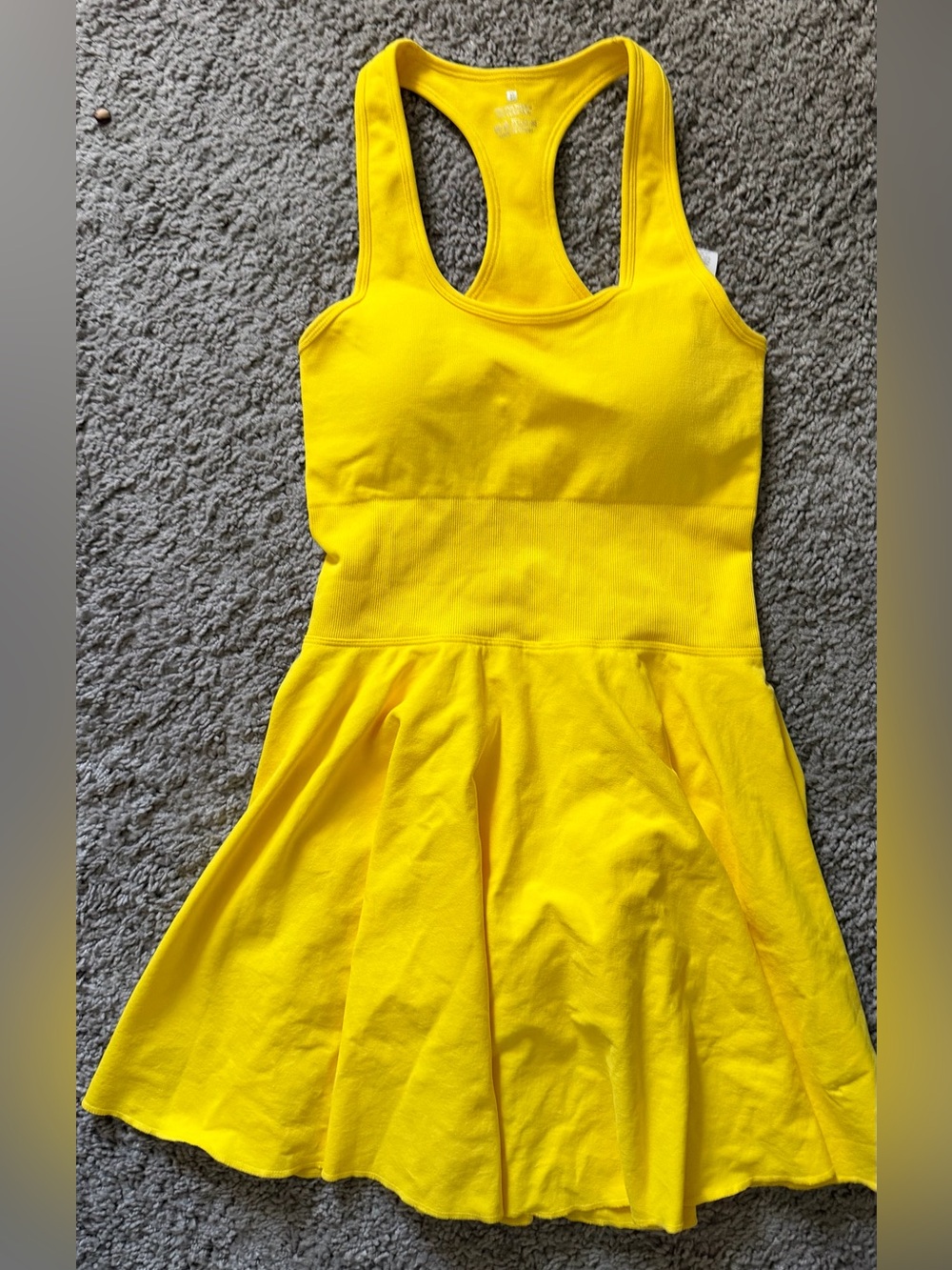 Bright Yellow Racerback Mini skort - Women's Flared Skater Style, new without ta